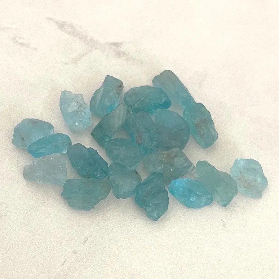 Blue apatite crystals